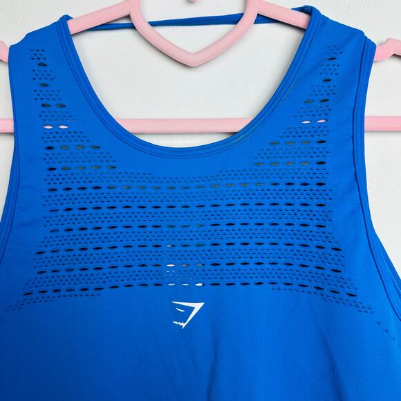 Gymshark NWOT Blue ENERGY SEAMLESS LOOSE TANK Size Medium - Picture 5 of 9